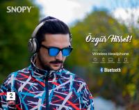 SNOPY SN-34BT COSY Gri Mobil Telefon Uyumlu Bluetooth Kablosuz Mikrofonlu Kulaklık - 1